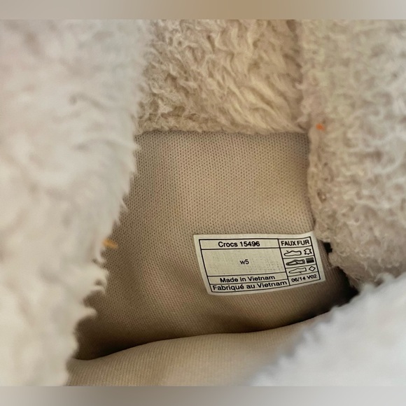 Gray Suede Croc Boots Girls Size 5 Crocs Sherpa Fleece Lining Fall Winter Boots - Picture 11 of 14